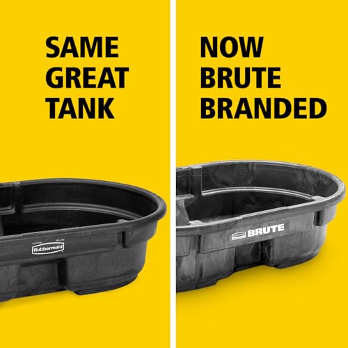 Rubbermaid Commercial Products Stock Tank, 50-Gallons, Structural Foam, Heavy Duty Container, for Livestock/Animal/Cattle Feed & Water, Outdoor Homemade Pool/Hot Tub/Bathtub, & Pet Cleaning/Dog Wash - size: 50 Gallon