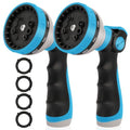 AUTOMAN Garden Hose Nozzle Sprayer - 10 Spray Patterns, 2 Pack Thumb Control Water Hose Nozzle Outdoor, Heavy Duty Spray Nozzles for Watering Garden, Cleaning Window, Washing Car, Showering Pets - color: Blue