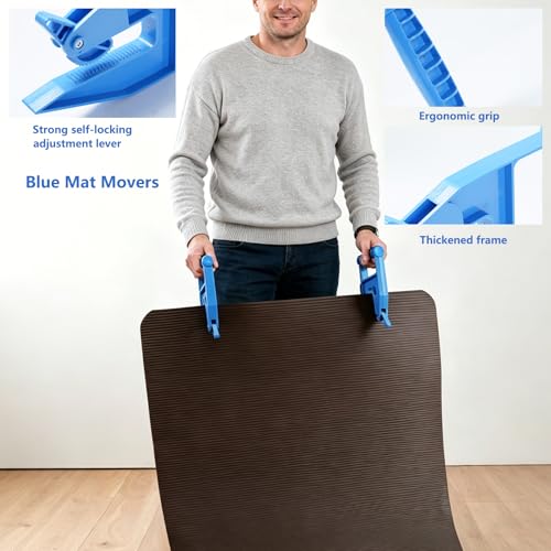 Heavy Duty Stall Mat Gripper, Pair of Mat Movers Tool for Horse Stalls Mat Handlers for Gym Mat, Trailer Mat Effortless Remover for Thick Rubber Mats in Barn,Home Saves Back and Hands