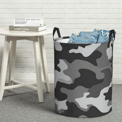 Laundry Basket Simpel Camouflage Collapsible Large Capacity,63L Dirty Clothes Basket Durable Lightweight Hamper With Handles Ideal For Clothes,Toys Home Organization size19.6"L x 15.7"W - color: camouflage