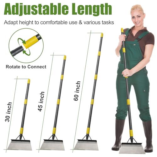 Floor Scraper Long Handle Heavy Duty, 74" Metal Ice Scraper for Driveway, Multifunctional Weed Scraper for Weed Cleaning Edging Trenching & Removing Snow Ice Dirty Moss - size: 74 inch