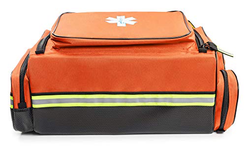 Scherber Fully-Stocked Premium First Responder Bag | HSA/FSA Approved | Large Pro EMT/EMS Trauma, Bleeding & Oxygen Medical Kit | CAT Tourniquet, HyFin Chest Seal & 260+ First Aid Supplies (Orange) - color: Orange
