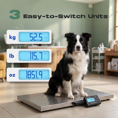 CGOLDENWALL Large Dog Scale 1100lb/0.2lb, Livestock Scale with Platform 40.5"x20.8", Dog Scales for Large Breed Pet Scale