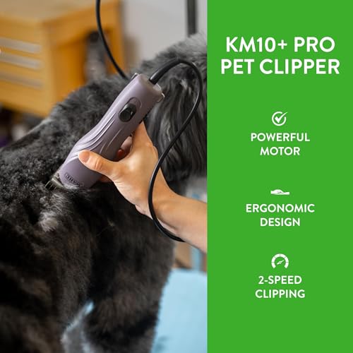 Wahl Pro Animal KM10+ Corded Clipper, Cats, Dogs & Horses, Purple | #10 Prime Series Blade, LOCKGUARD Technology, Textured Housing with Lightweight Design, Fits Cats, Dogs, and Horses