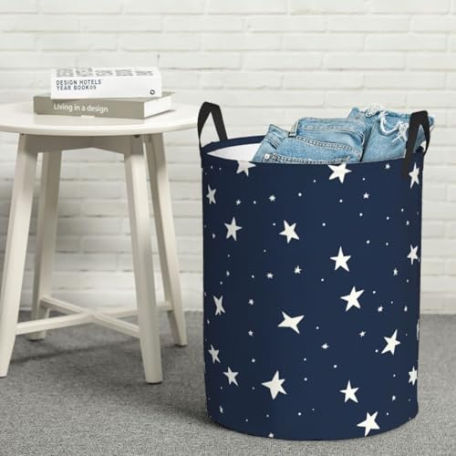 Laundry Basket Small Star Collapsible Large Capacity,63l Dirty Clothes Basket Durable Lightweight Hamper With Handles Ideal For Clothes, Toys Home Organization - color: star