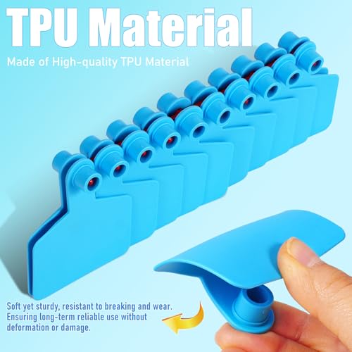 Blank Cattle Ear Tags 100 Pieces Livestock Identification Tags Blank Livestock Ear Tags for Cattle Cow Pig Goat Sheep Dog (Blue 3x2.44'') - color: Blue 3x2.5''