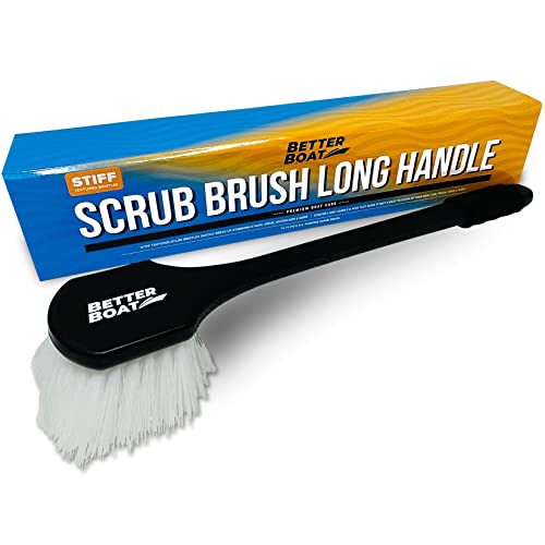 Stiff Hand Scrub Brush, Large Handle Heavy Duty Tire and Wheel Cleaning | Tool, Outdoor Boat Scrubber with Handle, Carpet Cleaner, All-Purpose Cleaning Brush - style: Long Handle