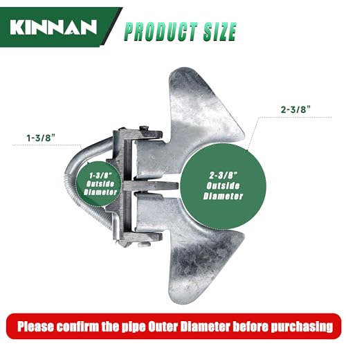 2 Pack KINNAN Chain Link Fence Butterfly Gate Latch, Galvanized Steel Butterfly Gate Latch for 1-3/8" Gate Frame and 2-3/8" Gate Post, Fence Gate Latch with Padlock Hole