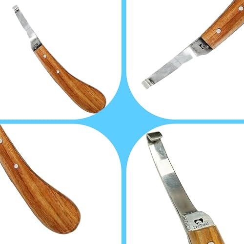 Hoof Knife with Narrow Single Sided Edge Right Hand Farrier Tool for Horses and Livestock – Premium Stainless Steel Hoof Trimming Knife with Ergonomic Contoured Handle for Better Grip - style: Narrow Blade - RH