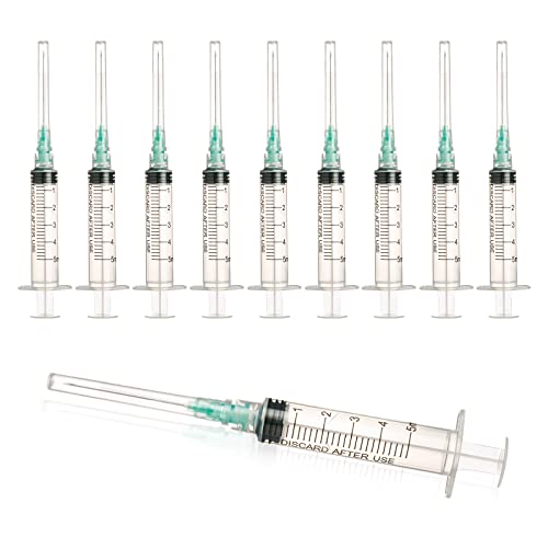 5ml Syringe with Needle 21 Gauge 1.5 Inch Luer Lock, Individually Wrapped - style: 5ML