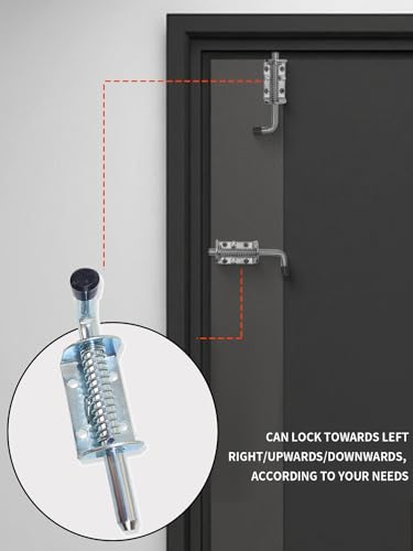 Spring Loaded Gate Latch Pin Barrel Bolt 5in Durable Zinc Plated Solid Steel Heavy Duty - 2pcs - style: Zinc Plate 2pcs