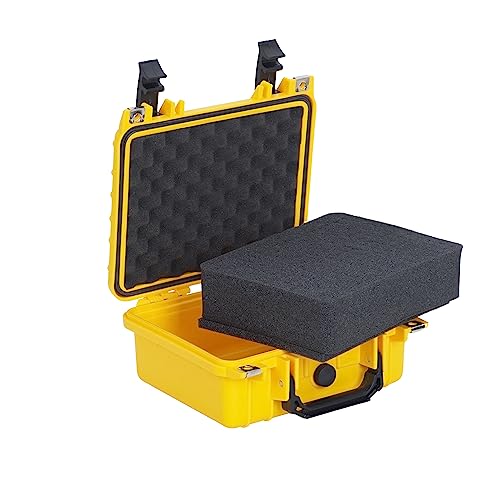 MEIJIA Portable All Weather IP67 Waterproof Protective Case,Hard Camera Case,Dry Case with Customizable Foam,Fit Use Of Drones,Camera,Equipments,10.62 x9.68x4.87inches - color: Yellow