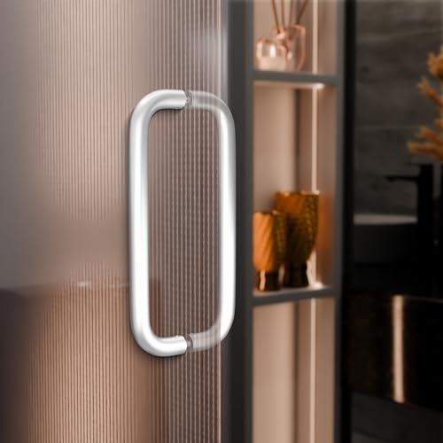 BRIXWELL Straight Back-to-Back Pull Handle Aluminum Material, Clear Anodized Finish, 9" Total Length, 8" Center-to-Center, 1" Diameter, 3-1/4" Projection - color: Clear Anodized, size: 9 Inch