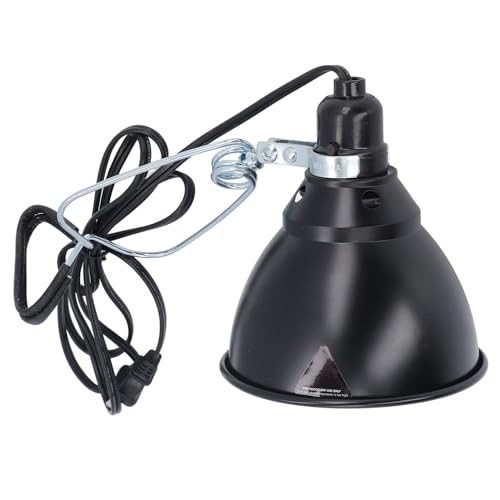 Reptile Heat Lamp, 250W Dimmable UVA Basking Light for Reptiles, Aluminum Reflector Deep Dome Light Fixture for Chicken Lizard (Bulb not Included)