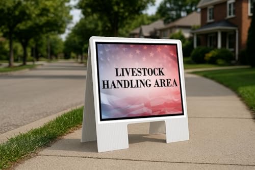 Livestock Handling Area 4Th Of July American Flag Usa Patriotic Faded A-Frame Double Sided 23x23 in. Yard Road Sign - size: Double A-Frame Sign