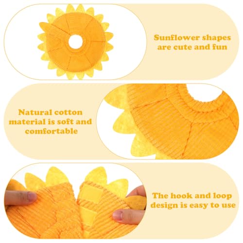 Pet Protective Recovery Collar - Adjustable Sunflower Shape Elizabethan Cat Cone Collar, Cute Soft After Surgery Neck Collar for Small, Medium, Large Cats and Dogs - size: S