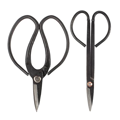 BambooMN Bonsai Basics Set - 7.2" Trimming Shears & 7" Heavy Duty Butterfly Shear - 1 Set - color: Trimming Shear & Butterfly Shear Set, size: 1