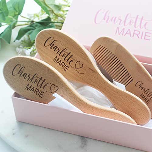 Baby Hair Brush | Personalized Baby Gifts | Wooden | Cradle Cap Brush | Gifts | Baby Girl Gifts
