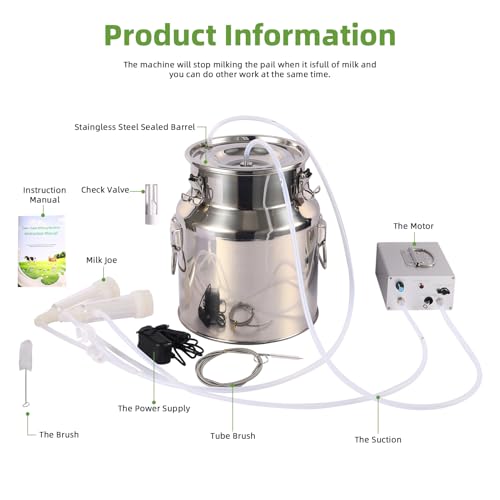 3L Goat Milking Machine,Battery Rechargeable Portable Milker,304 Food Bucket - size: 3L Goat