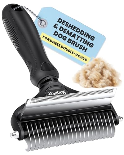 MalsiPree Dog Brush - Large Black, 2-in-1 Undercoat & Dematting Rake | 2-in-1 undercoat rake & dematting brush - deshedding tool - Use for medium to large double-coated dogs & cats