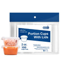 Clear Disposable Plastic Portion Cups with Leakproof Lids | 2 Oz, 100 Sets | BPA Free, Recyclable Jello & Dipping Sauce Cups - style: 2 OZ