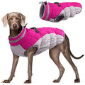 Dog Coat for Large Dogs, Fleece Dog Winter Jacket with Harness | Puppy Cold Weather Coats Reflective Pet Puffer Vest with Zipper Water-Resistant Warm Dogs Snowsuit Windproof Rose Pink XL - color: Rose Red, size: XL(chest:30in）