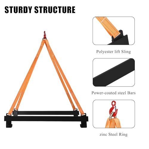 1600 LB Capacity Watercraft Lift Sling, Heavy-Duty Polyester Straps with Rubber Coated Steel Bars for Lifting Jet Ski, PWC & Personal Watercraft