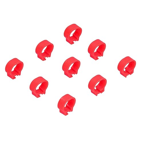 Zerodis 100PCS 8mm Leg Rings, Plastic Identification Bands for Pigeons, with Reusable Easy to Install for Poultry Dove Marking (Red) - color: Red
