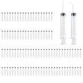 100 Pcs Dental Syringe with Curved Tip and Straight Tip ,12ml Disposable Irrigation Syringe with Measure Scale for Liquid, Oral Dental Care, Tonsil Stones Removing, Feed Small Pet,Lab