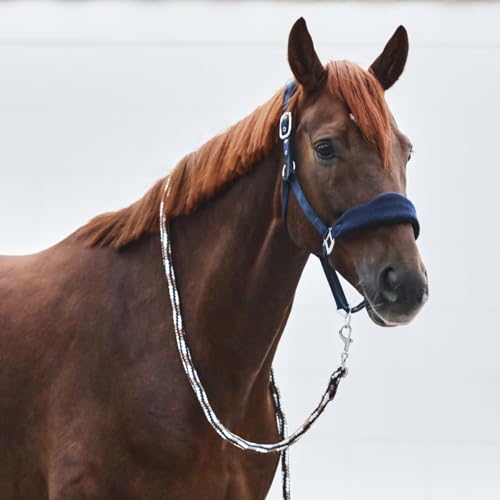 HORZE Fleece-Padded Adjustable Horse Halter, Soft Comfort, Easy On/Off - color: Dark Navy, size: Warmblood