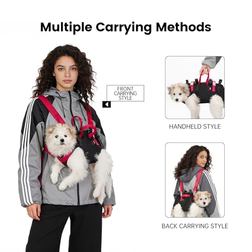 Wakytu Dog Emergency Rescue Sling - Lightweight Packable Lift Harness | with Handle - Safe Transport for Small Medium Dogs - Ideal for Hiking Skiing（8.5-17.5lbs） - size: M（8.5-17.5lbs）