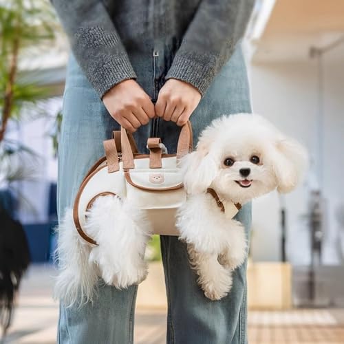 Adjustable Pet Sling Carrier - Breathable Oxford Shoulder Strap Harness, Portable Travel Support with 59-Inch Leash for Small Medium Dogs Cats (Small)
