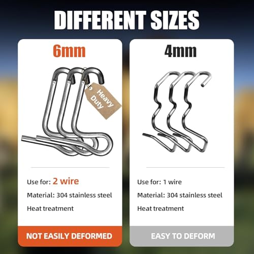 Fence Wire Tightener Clips Without Tighteners Handle, 40 PCS 6mm Fence Tool | Barb Wire Fence Tools for Farm and Garden Wire Tightener, Fence Tightener, Fence Wire Tensioner - color: 6mm 40PCS Clips