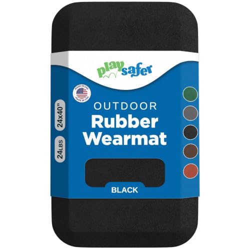 Playsafer Playground Safety Rubber Wearmat for Swingsets and Slides - 1" Thick X 24" W X 40" L (1 Pack, Black) - color: Black, size: 1 Pack (40" L x 24" W x 1" Thick)