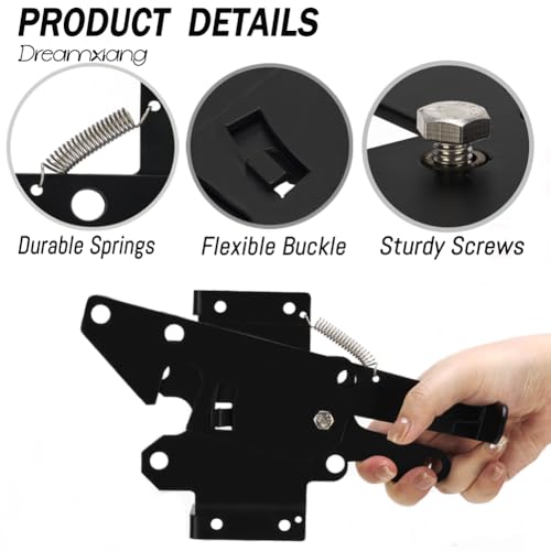 Self Locking Gate Latch Automatic Fence Lock Gravity Door Latch Hardware | Post Mount Gate Hardware for Wooden Fence/Vinyl Fence/Pool/Yard/Garden,Fence Latch with Black Finish