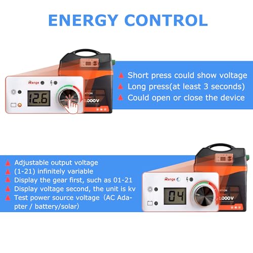 Solar Electric Fence Charger - 9 Joule Fence Energizer 25W Solar Panel Fence Energizer 12V Battery 120Miles Range Electric Fence Energizer Ideal for Livestock, Poultry, Large Animals - size: ADS9000