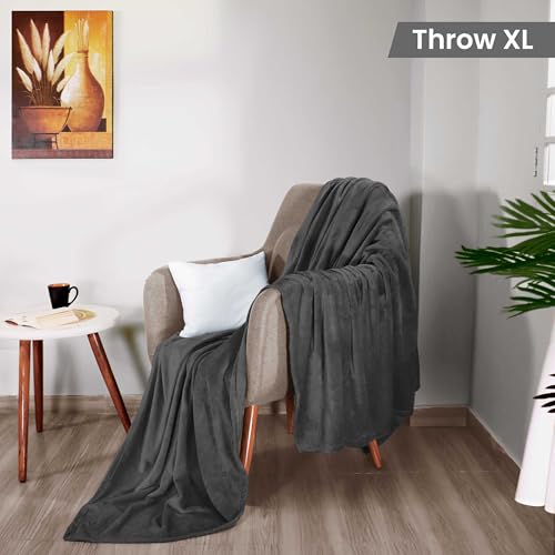 Utopia Bedding Soft Fleece Bed Blanket Throw XL Size Grey (50x70 Inch) | Microfiber Plush Warm Lightweight Breathable Cozy Blanket Anti-Static, All Season Use, Gift for Women and Men - color: Grey, size: Throw XL (50x70 Inch)