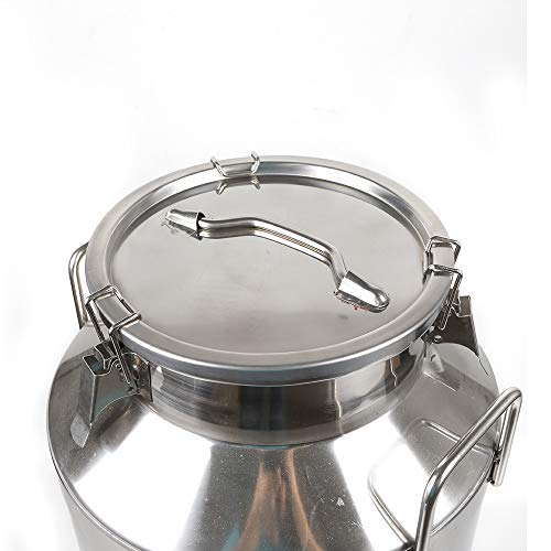 1 mm Thickened Stainless Steel Milk Can Large Liquid Container Storage,Stainless Steel Milk Bucket With Sealing Lid and Carry Handle,for Wine, Oil Storage Transport (60L/15.9 Gal) - size: 60L/15.9 Gal