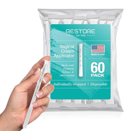 BPA FREE- Made in USA- Disposable Vaginal Applicators – Comfort Tip Threaded Applicator Sealed for Hygiene. Fits Estrace, Preseed, Premarin, & Most OTC Creams, Gels, and Lubricants- 60 Applicators