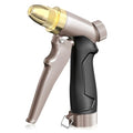 RAINPOINT Garden Hose Nozzle, 100% Heavy Duty Metal Hose Sprayer, High Pressure Water Hose Nozzle with Adjustable Spray Patterns and Flow Control for Watering Plants, Car Washing, Pet Washing, Brown - color: Brown