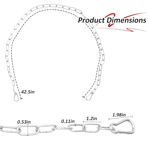 40 Inch Gate Chain Lock, 1 Pack Stainless Steel Gate Chain Lock, Gate Chain for Garden, Yard, and Farm Use Outdoor Fence, for Pet Cages, Dog Horse Goat Cow Corral Supplies, Heavy Duty Hanging Chains
