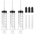 3 Pack 60ml Syringe with Needle 16G 1.5” and Cap, Luer Lock Syringes with Cap for Fluid Suction Injector, Drawing Oil, Fluid, Water, Lab - style: 60 ml