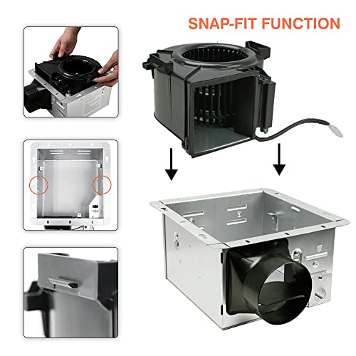 BV Bathroom Exhaust Fan 90CFM - Bathroom Fan 0.9 Sones, 4" Duct Collar,Rooms Up to 80-90 Sq. Ft. |Energy-Saving Ventilation Fan - No Attic Access & Ultra-Quiet | Energy Star, HVI 2100, UL Certified - size: 90 CFM