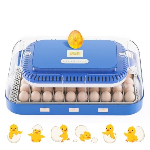 70 Egg Incubator for Hatching Eggs, Intelligent Incubator with high Hatch Rate - DualPower System, Auto Temperature & Humidity Control for 30+ Species, 360° Observation Dome & Cold Spectrum Candling