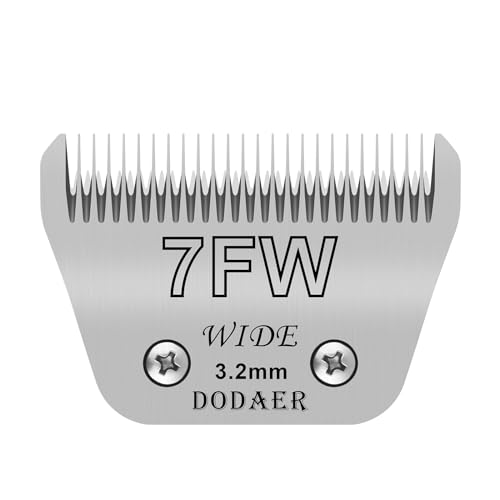 7FW Dog Grooming Wide Blades,Compatible with Andis,Oster A5,Wahl KM10 | Cut Length 1/8”(3.2mm) - color: Silver, size: 7FW 3.2mm
