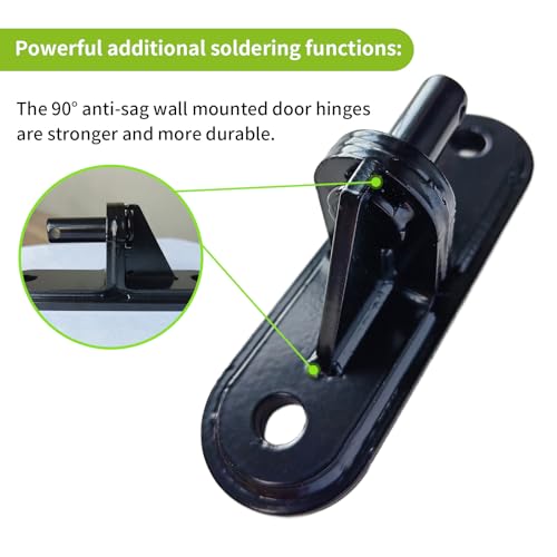 Heavy Duty Gate Hinges 2 Pack, 600LB Capacity Wall Mount, Steel Rust-Proof Hinge for Farm, Wooden Fences & Driveway Gates, Anti-Sag Design