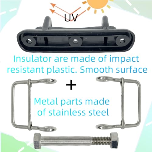 10Pcs Electric Fence Polytape Insulators Buckles for 1.7" Tape | Interlocking buckles for tautness. Impact-resistant, non-conductive. Triple anchor points. Modular for corners/ends/gates