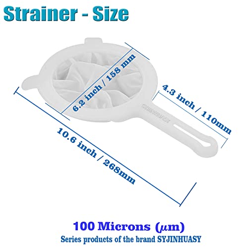 Kitchen Ultra-Fine Nylon Mesh Strainer Food Yogurt Mesh Sieve Plastic Mesh Colander with Handle Mini Brine Shrimp Separation Net for Filtering Juice Juice Milk Honey (100Mesh) - size: 100Mesh