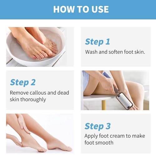 Fu Store 2 Pack Foot Files Callus Remover Foot Rasp Dual Sided Foot File | Stainless Steel Surface Pedicure Tools Professional Scrubber Premium for Feet Care Remove Hard Skin - color: Brown