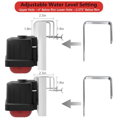 EyGde 2 PCS Water Trough Float Valve for Stock Tank, Includes 3/4" Hose Metal Connectors, PTFE Tape, Automatic Water Level Control Device for Livestock Waterer, Poultry, Cattle, Goat, Pool, Pond